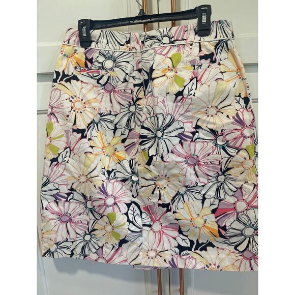 Land’s end floral white skirt box pleat excellent condition size 10 - Picture 3 of 6